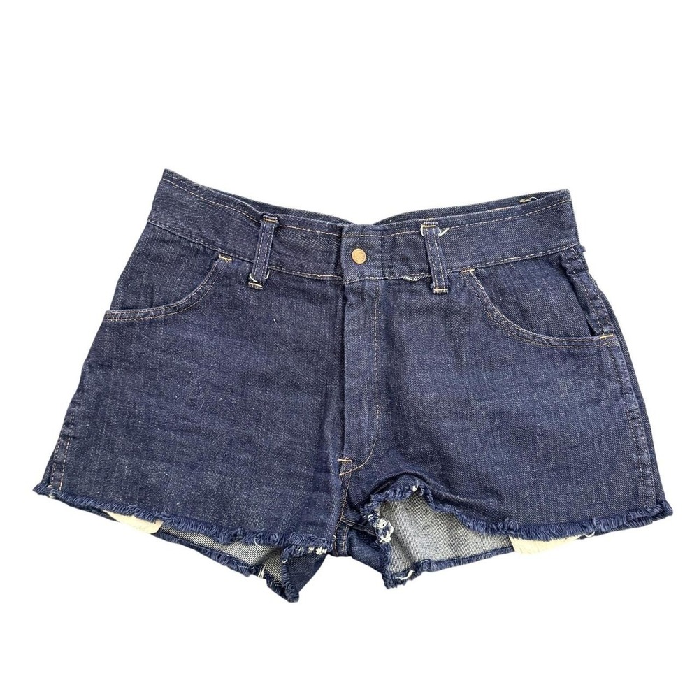Vintage 70s Lady Caprice Dark Wash Denim Cutoff Shorts Women's Size 14